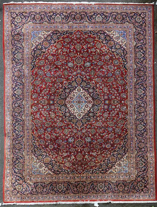 A Tabriz style carpet, 13ft 2in by 9ft 10in.